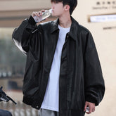 Куртка из искусственной кожи с подкладкой на плечах для подростков больших размеров